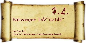 Hatvanger László névjegykártya